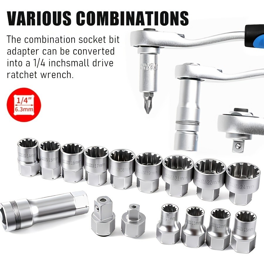 17pcs Pass Through Socket Set
