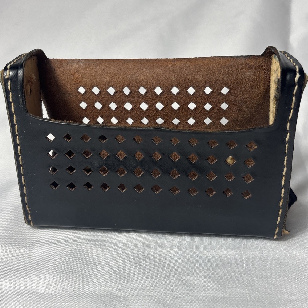 Vintage Transistor Radio Carrying Case & Strap Black Leather