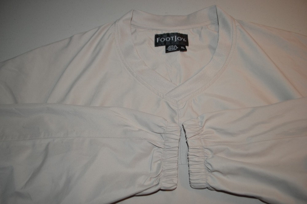 Footjoy Men Beige Polyester Pullover Golf Metacomet Fleeve Size XL