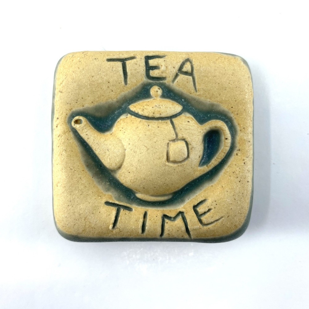 Tea Time 2x2" Ceramic Art Tile by Gretchen Kramp