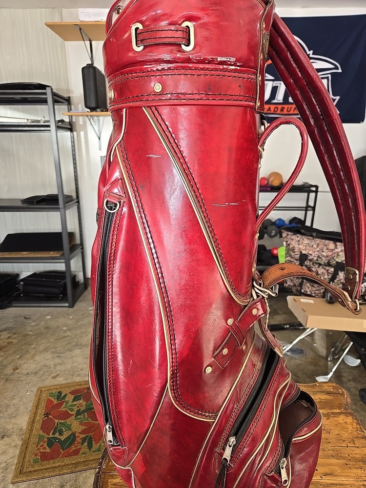 vintage burton leather golf bag