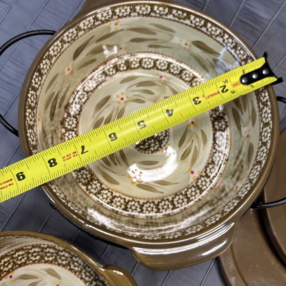 Temp-tations Old World Brown Stackable Mixing Bowl Set With Metal Basket