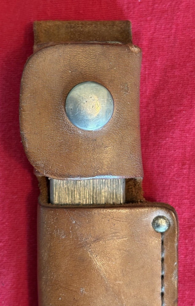 CUSTOM USMC KNIFE FROM FILE & SCHRADE HS-1 SHARPENER - ORIGINAL SHEATH