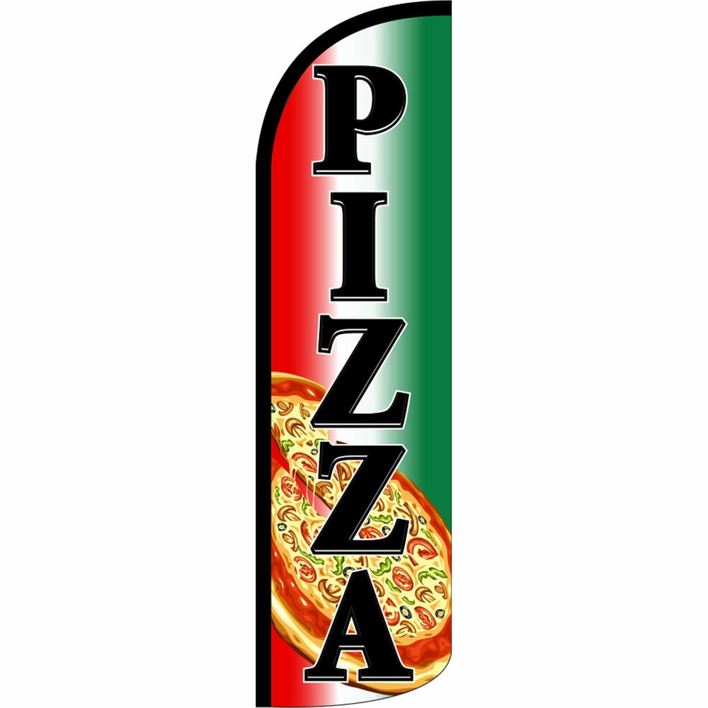 Pizza Flag Flutter Feather Banner Swooper Extra Wide Windless Bundle Kit