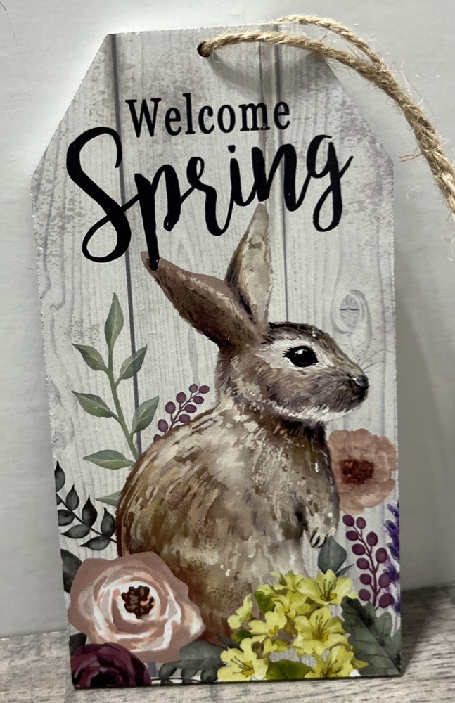 2 Small Hanging Easter Spring Signs One Reversible 5”x5” & 3”x6” Religious