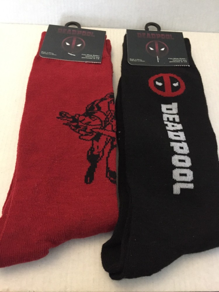 NEW Marvel Deadpool Unisex Crew Socks Size 6-12