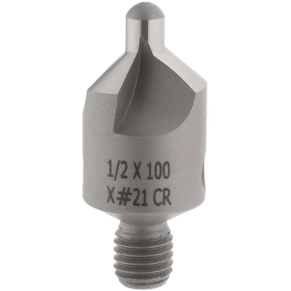 Adjustable Stop Countersink: 1/4-28 Threaded Shank, #21 Pilot Diam, 3 Flute