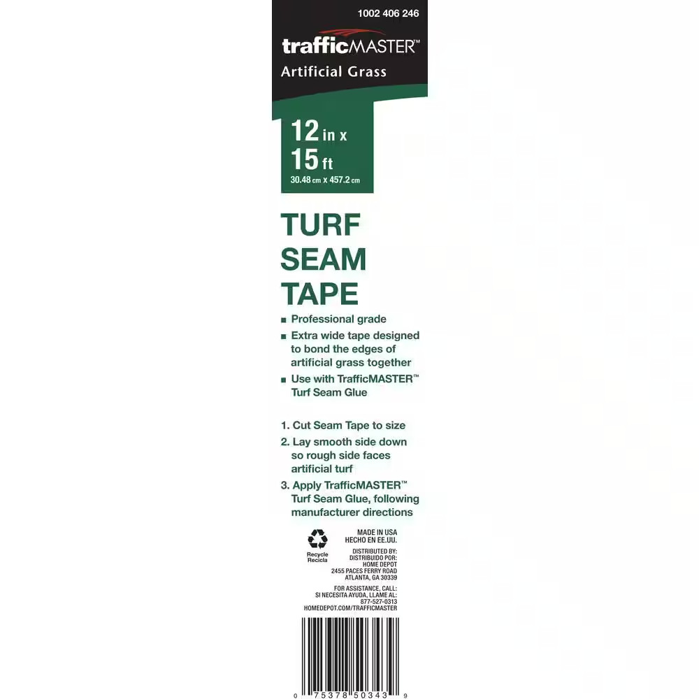1 Ft. X 15 Ft. Artificial Grass Turf Seam Tape Roll, White