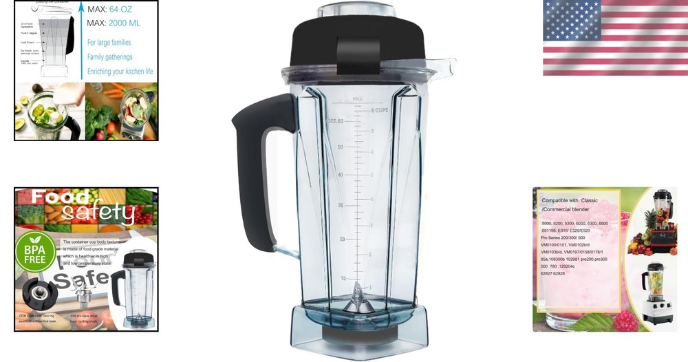 Upgraded 64oz Blender Pitcher - High-Quality Material