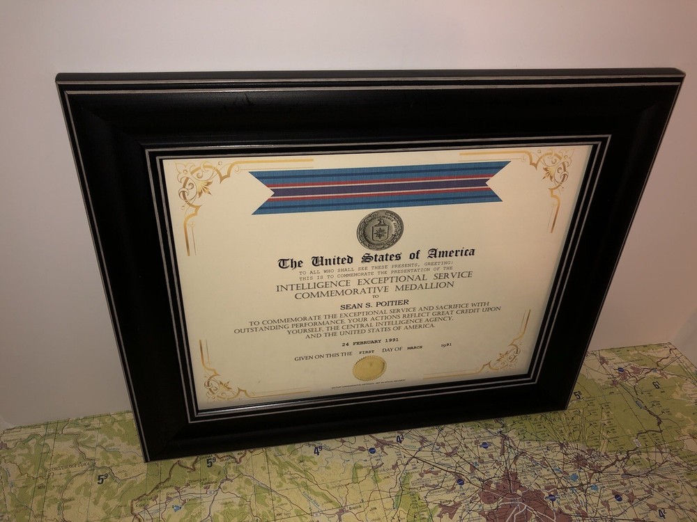 CIA - EXCEPTIONAL SERVICE COMMEMORATIVE MEDALLION CERTIFICATE Type-1