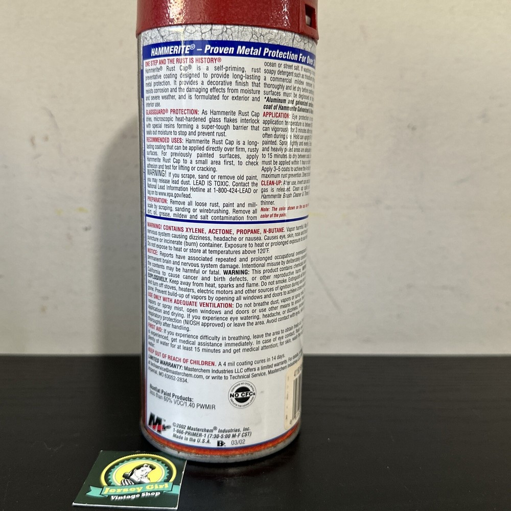 [ 1 Can ] Hammerite Hammered Finish Rust Cap Spray Paint 12 Oz - Red