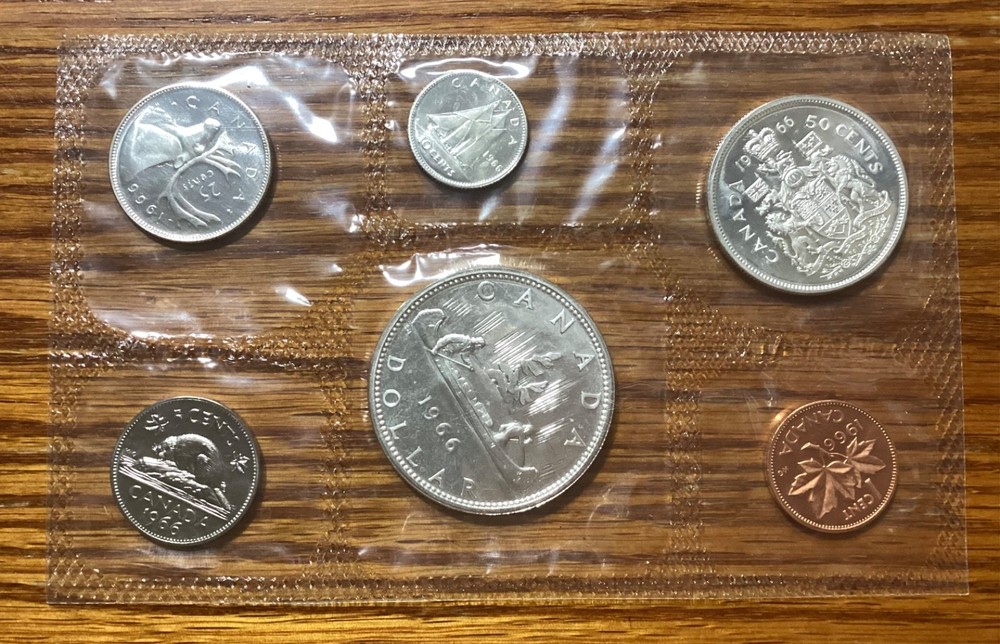 Canada 1966 Queen Elizabeth II Proof Silver Coins set (Original Pack&COA)