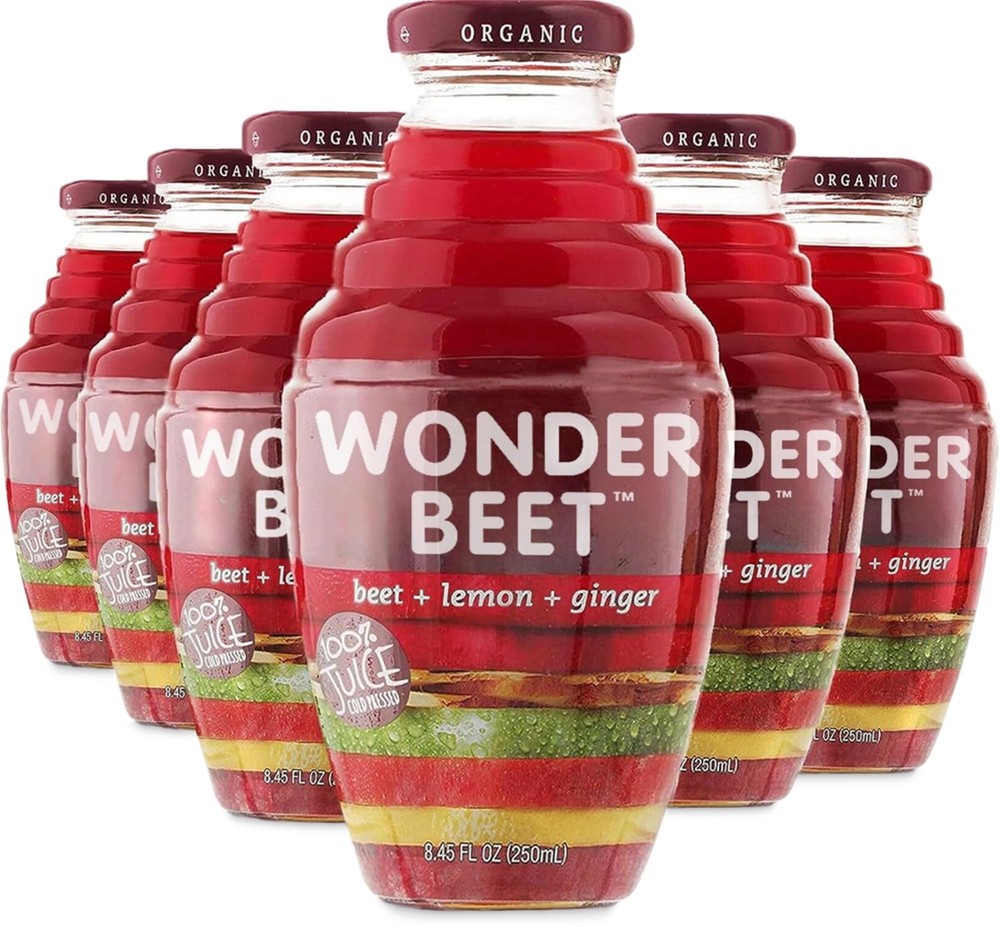 Organic Beet Lemon Ginger Juice 8.45oz (6 Pack) | 100% Cold Pressed Nutrients