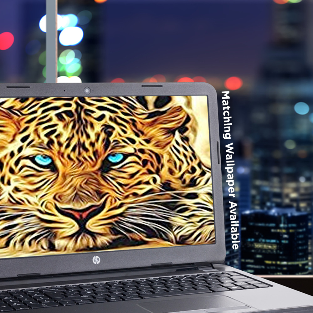 Universal Laptop Skins wrap for 15" - Leopard with Blue Eyes