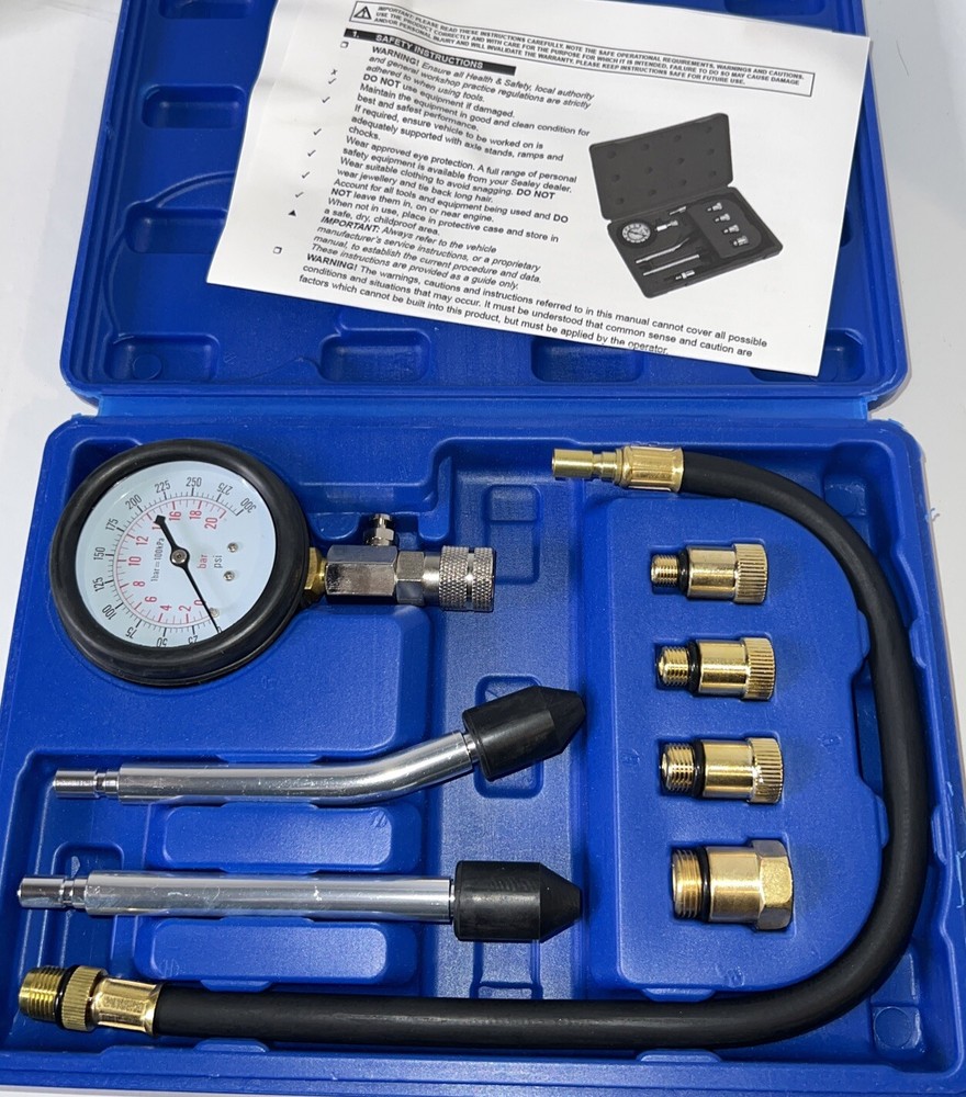 Compression Testing 8pcs Set Petrol Gas Fuel Engine Cylinders Pressure Tester
