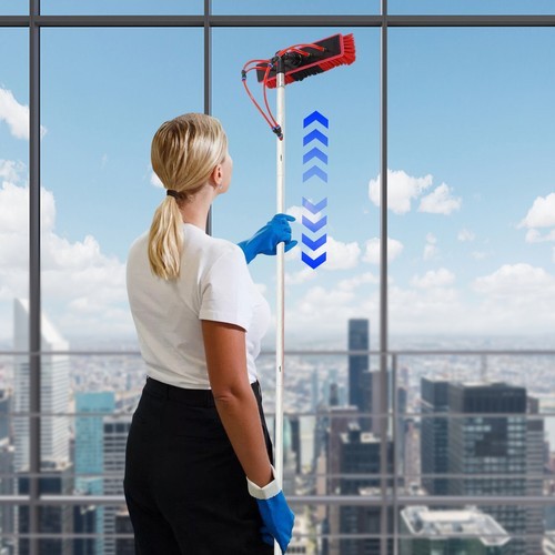 Adjustable Solar Panel Cleaning Brush with Telescopic Pole for Easy Use