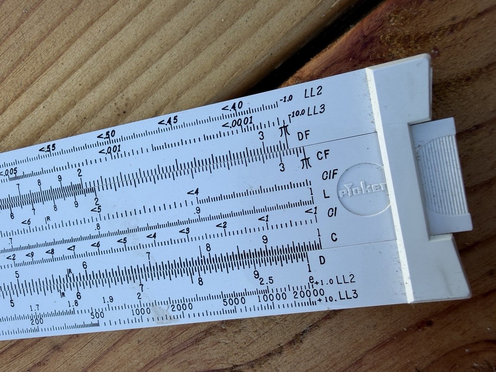 Vintage Picket Microline 140 Slide Rule W/ Case