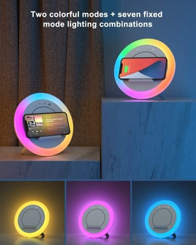 Bluetooth Speaker Night Lightsr,Wireless Charging Modern 10W Wireless Charging