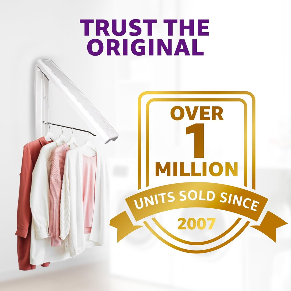 InstaHanger Clothes Drying Rack - Wall Mounted Laundry Drying Rack for Small