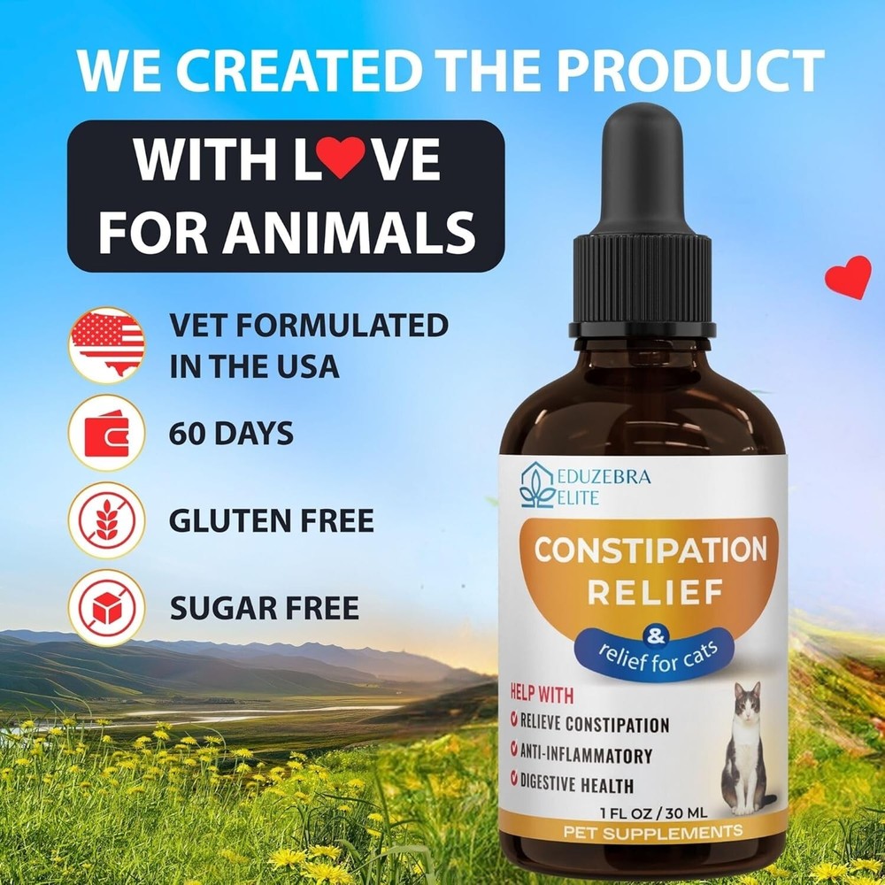 EDUZEBRA Cat Constipation Relief, Constipation Relief for Cat, Cat Laxative C...