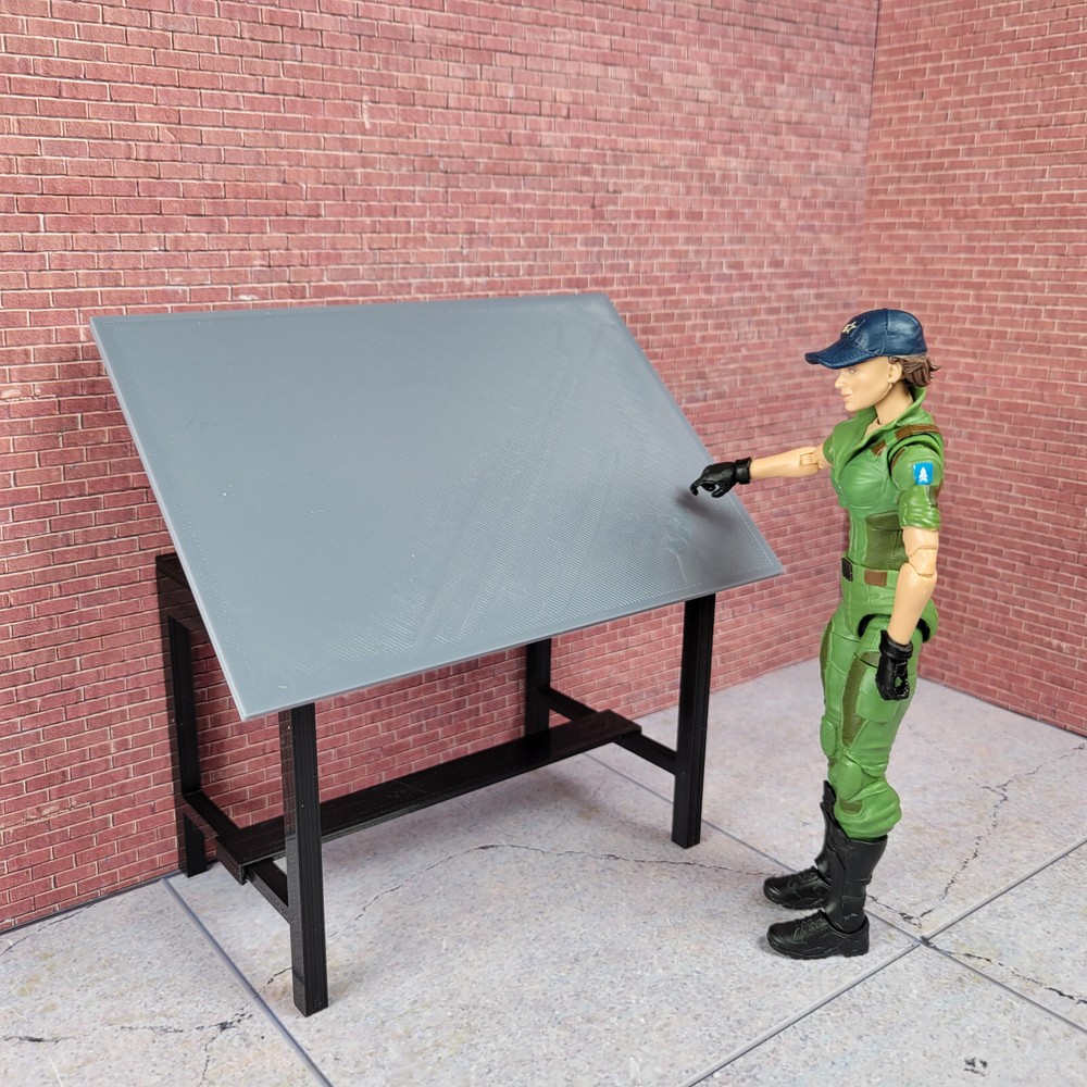Drafting Table Model Prop 1/12 Scale Garage Display Diorama Dollhouse Accessory