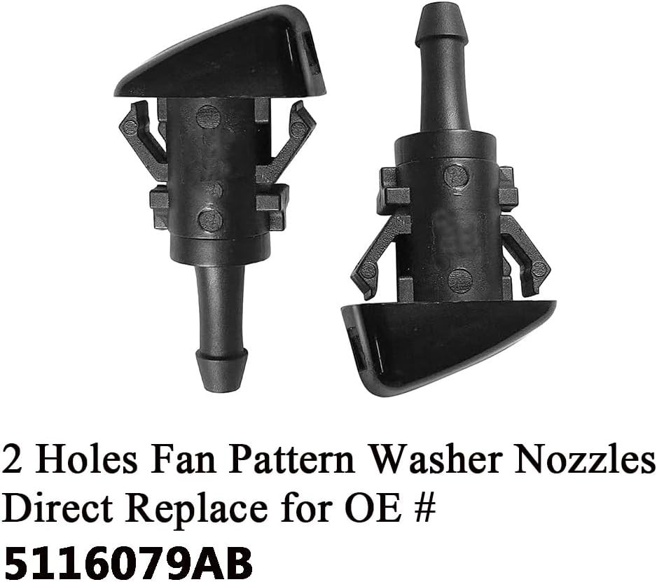 2 Pack 5116079AB Windshield Washer Nozzles Kit Compatible with Dodge Journey, Av