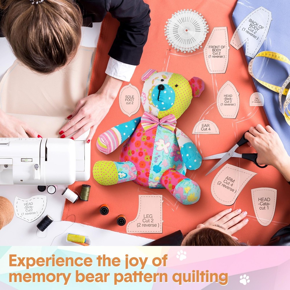 30 Pcs Memory Bear Sewing Patterns Acrylic Template Ruler Set Stuffed Animal ...