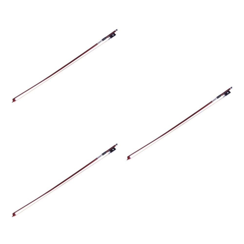 3 Pieces Ebony Violin Parts Replacement Bow for 1/4 Size Octagonal