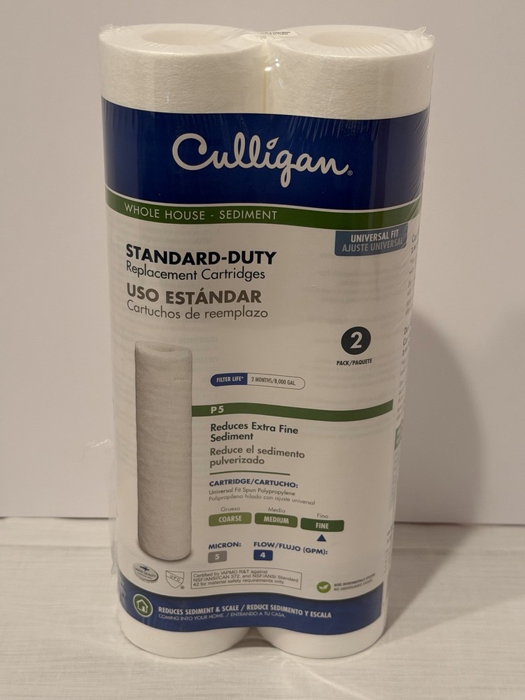 Culligan P5 Whole House Sediment Replacement Filter 2 Pack 8000 gal