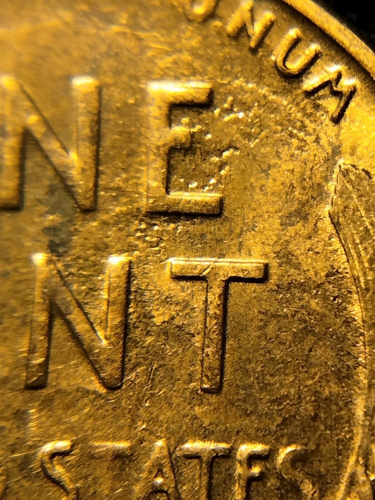1955 S Lincoln Wheat Cent Struck Thu Heavy Grease