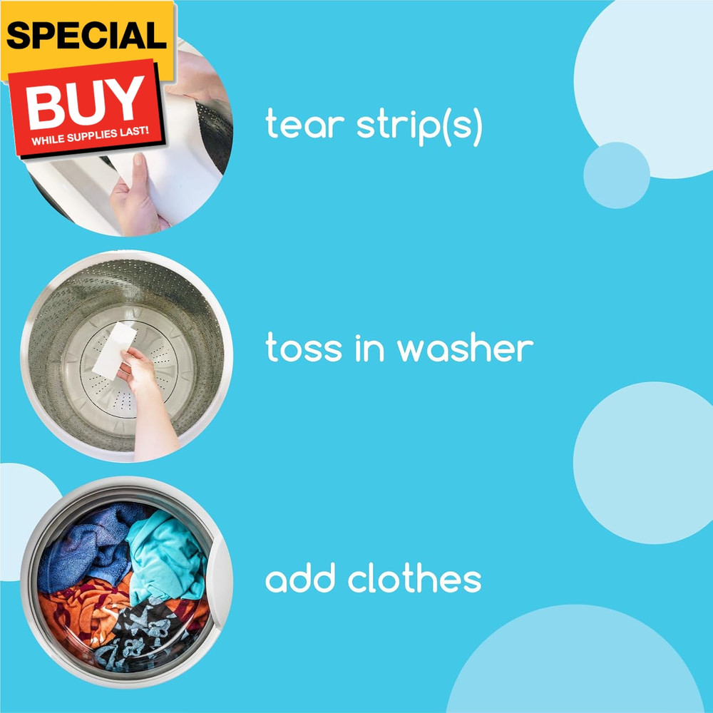 Laundry Detergent Strips [32 strips] - Free & Clear - Eco-friendly, Hypoallergen