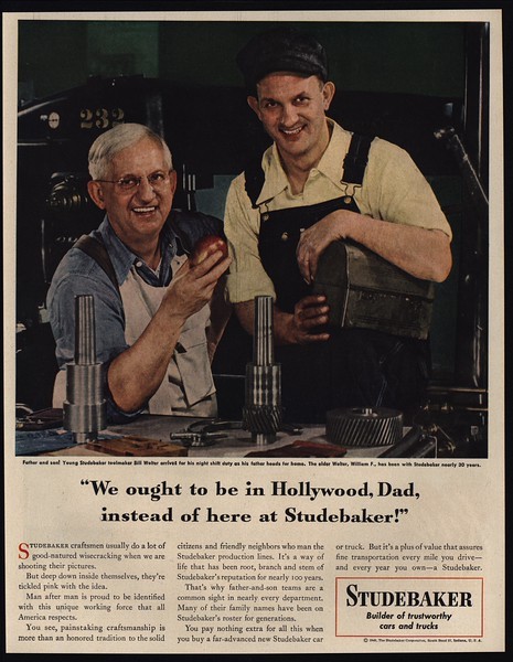 1948 Father & Son - William & Bill Wolter - STUDEBAKER Toolmaker - VINTAGE AD