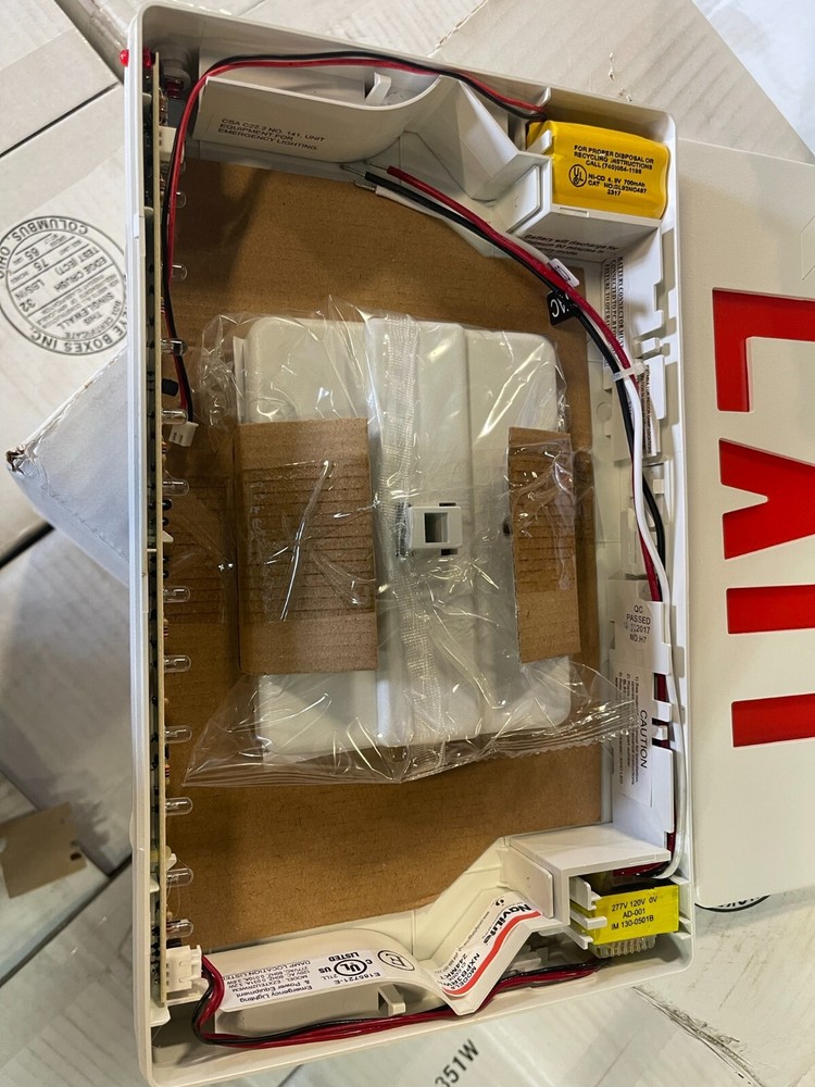6 Pack - Navilite NXPB3RWH Exit Light, 120/277 Volt, LED, Universal Mount, NIB