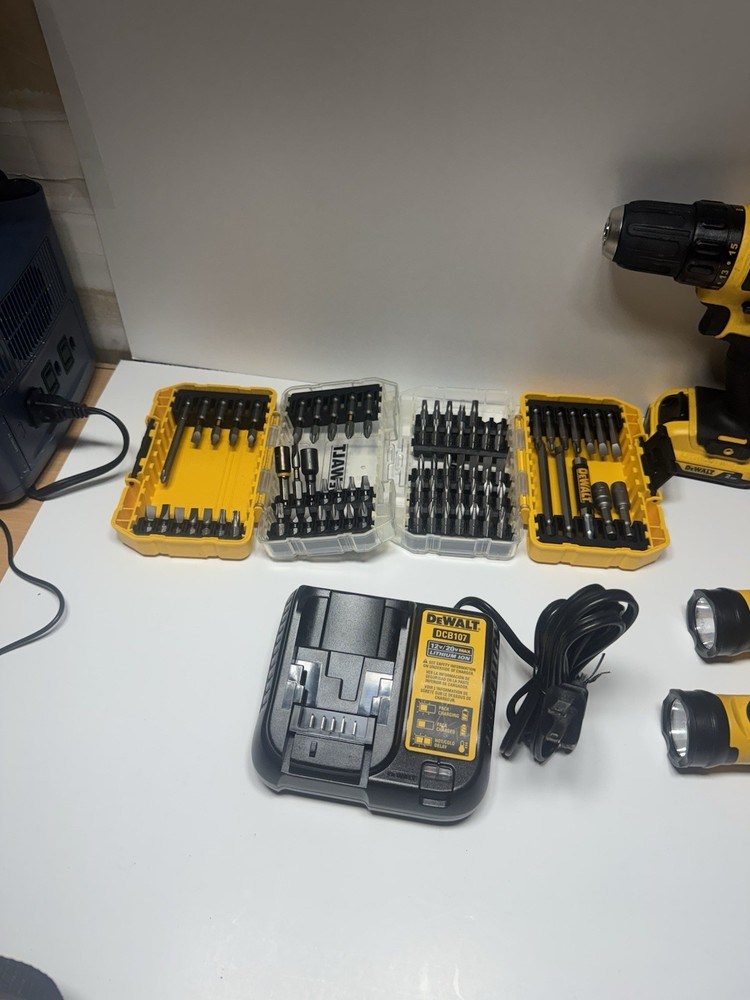 DeWALT 12V Max Drill Driver Set 2 Tools Batteries Charger Bits + Bag