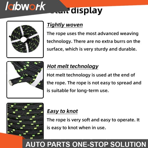 Labwork Double Braid Polyester Bull Rope 6180Lbs Breaking Strength 1/2" × 200'