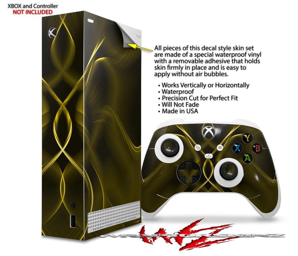 Skin Wrap for XBOX Series S Console Controller Abstract 01 Yellow