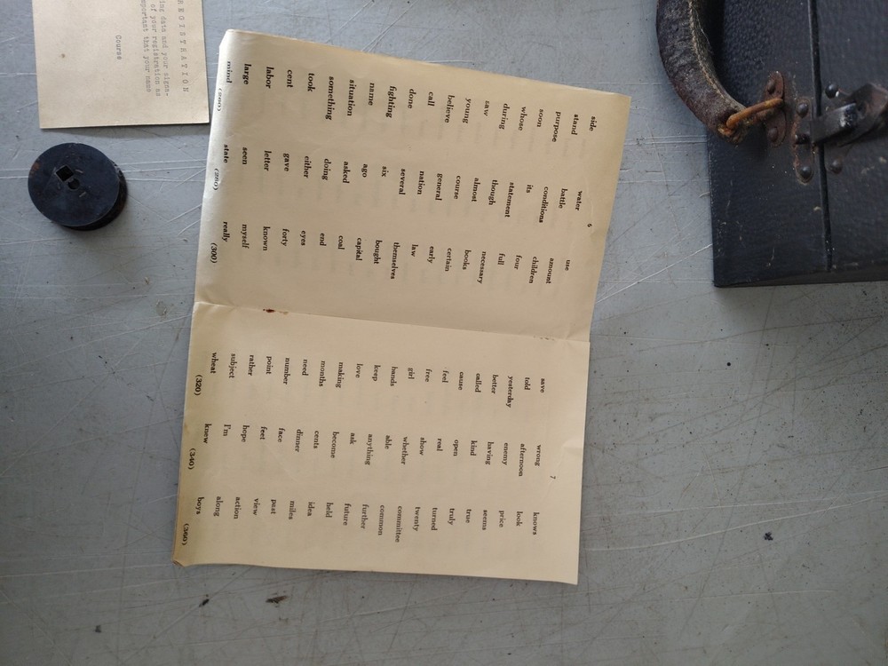 ANTIQUE STENOTYPE TYPING MACHINE WITH CASE BOOK COR