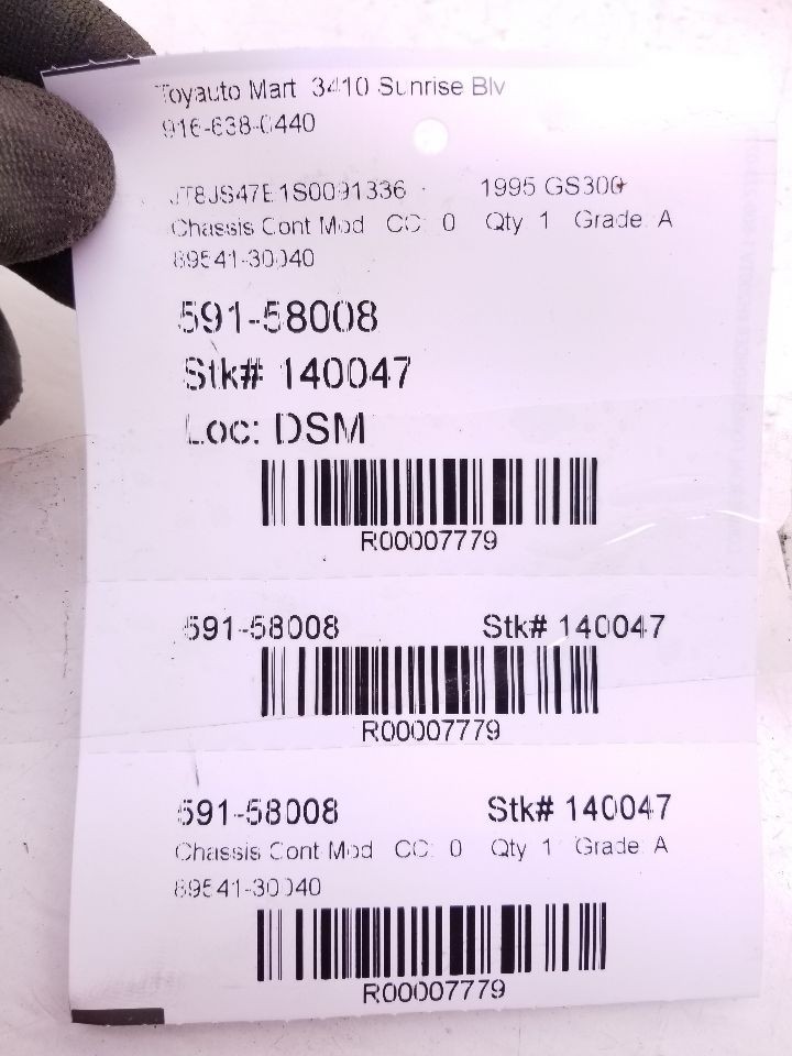 93-97 LEXUS GS300 ABS COMPUTER CONTROL MODULE ECM ASSEMBLY