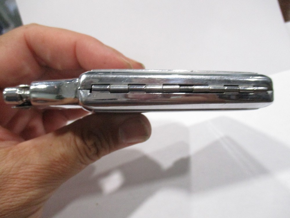 art deco mid century modern chrome Ronson Master case cigarette case & lighter