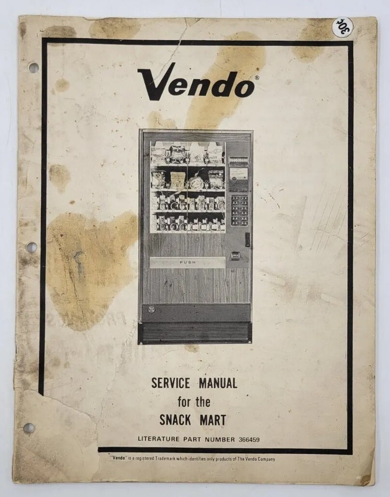 1972 Vendo Snack Mart Service Manual Read