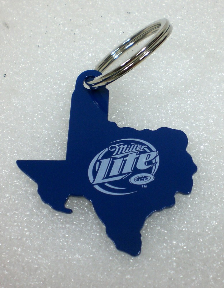 Miller Lite Texas Shaped Keychain Bottle Opener