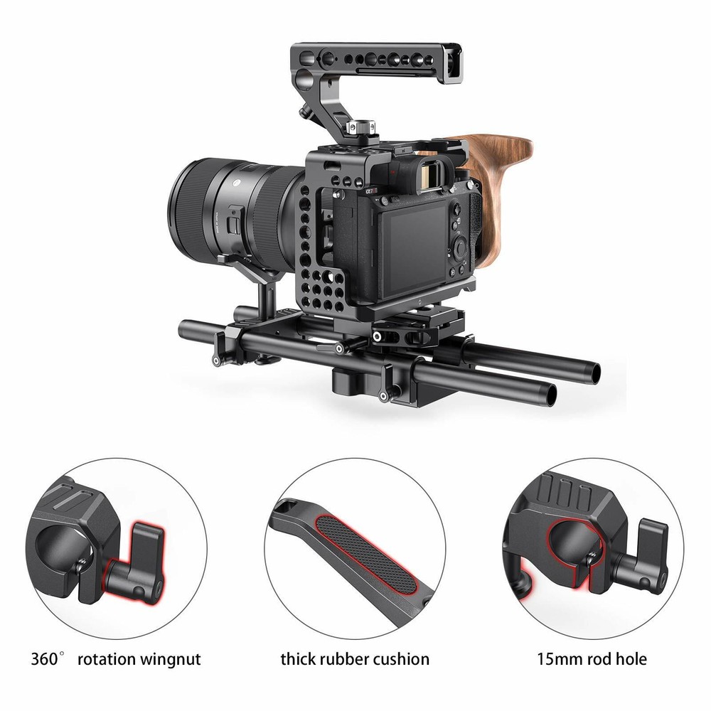 SmallRig Adjustable 15mm LWS Universal Lens Support for Camera Shoulder Rig