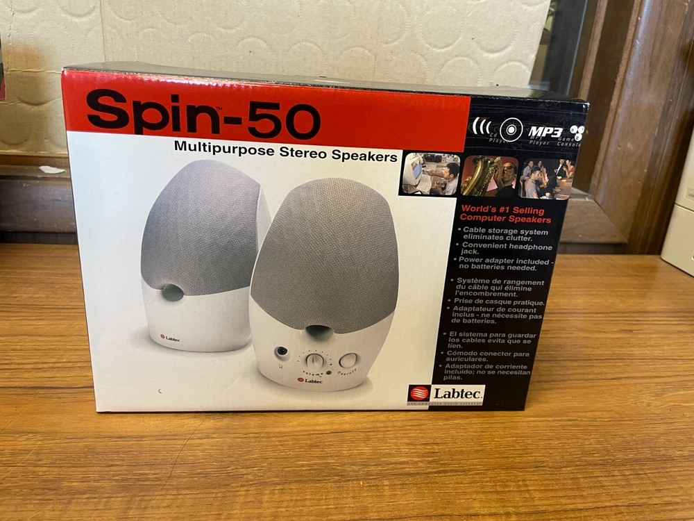 LABTEC SPIN-50 DESKTOP Multipurpose Stereo SPEAKERS COMPUTER GAMING *