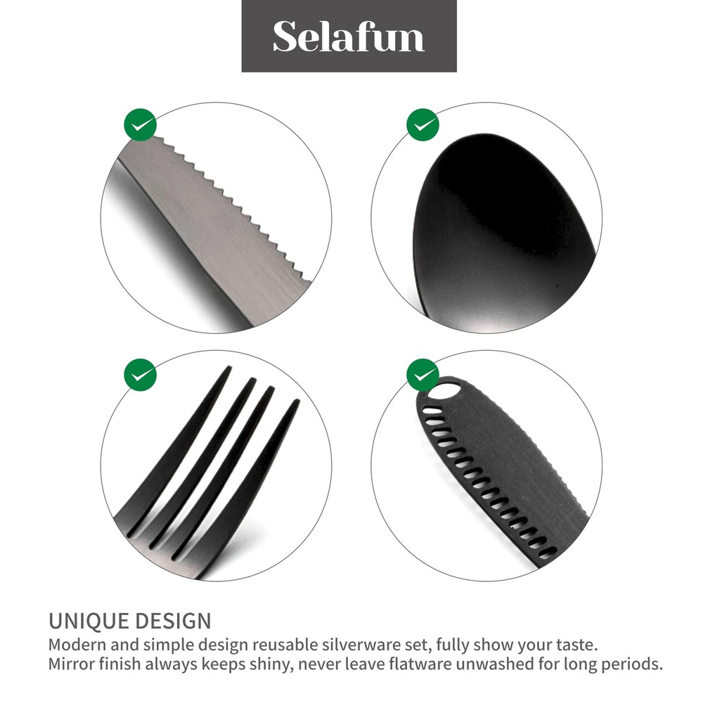 5-Piece Travel Silverware Utensil Set with Case Portable Flatware for Work