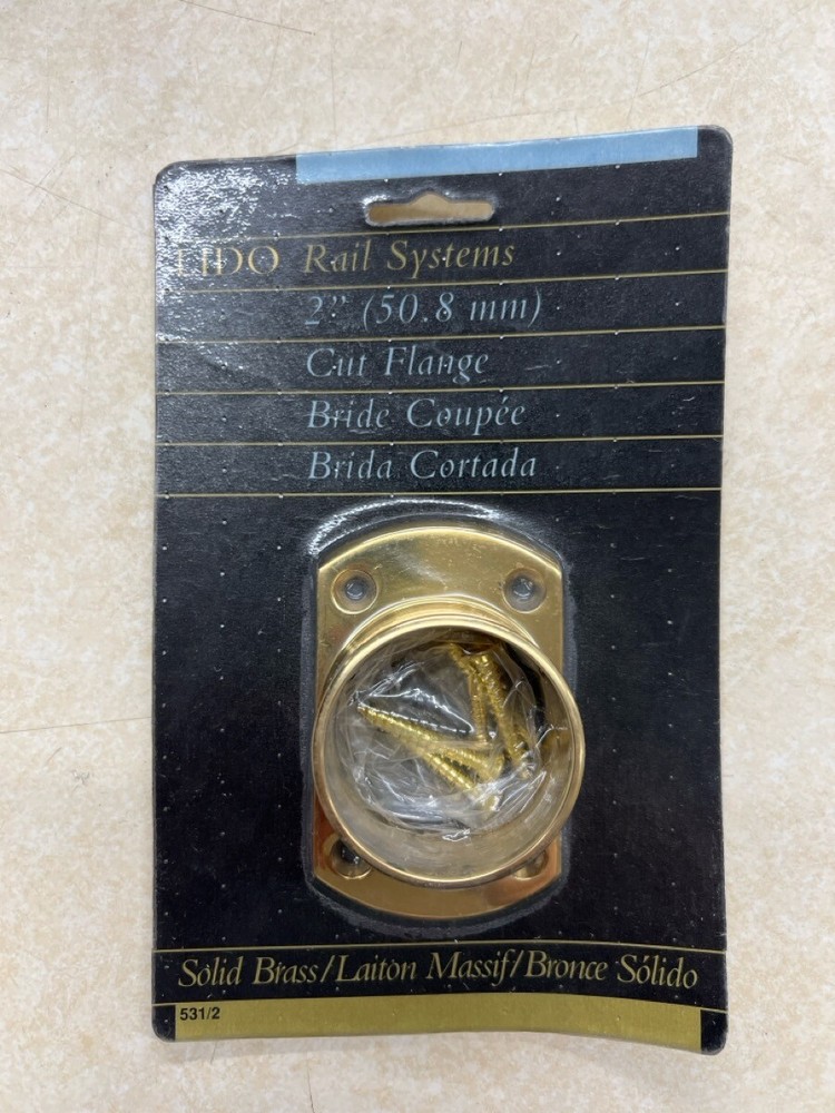 LIDO RAIL SYSTEM 2" CUT FLANGE BRIDE COUPEE SOLID BRASS 531/2 - NEW (WBP010198)