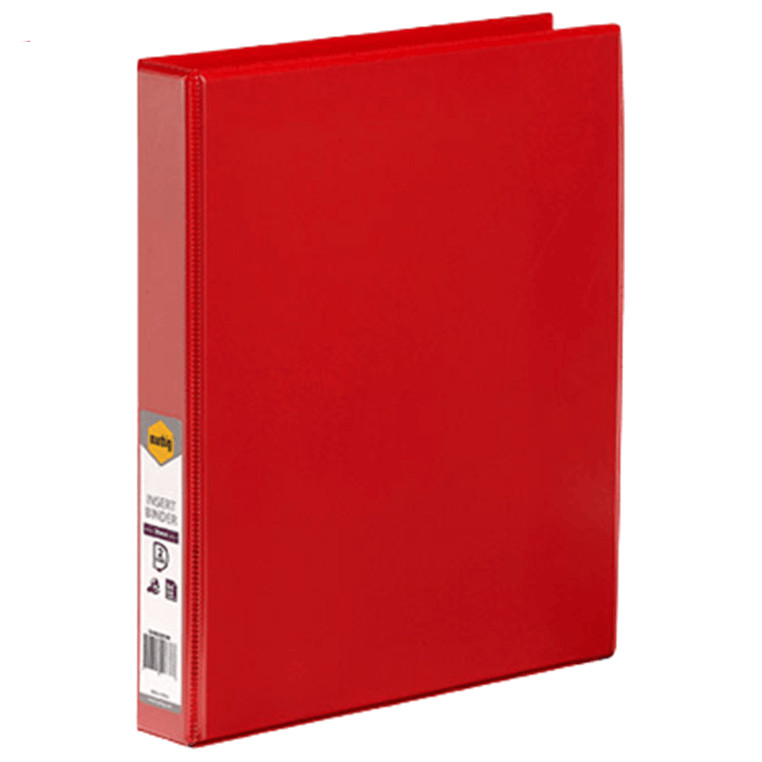 NEW Marbig Clear View Insert Ring Binder Folder 2D 25mm A4 Red 20 Pack