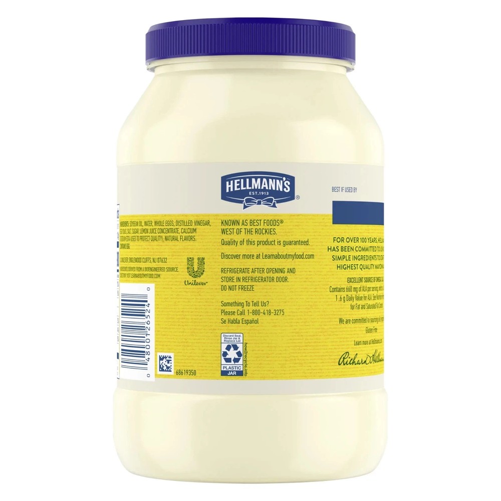 Hellmann's Real Mayonnaise, Sandwich Spread Condiments, 48 oz Jar