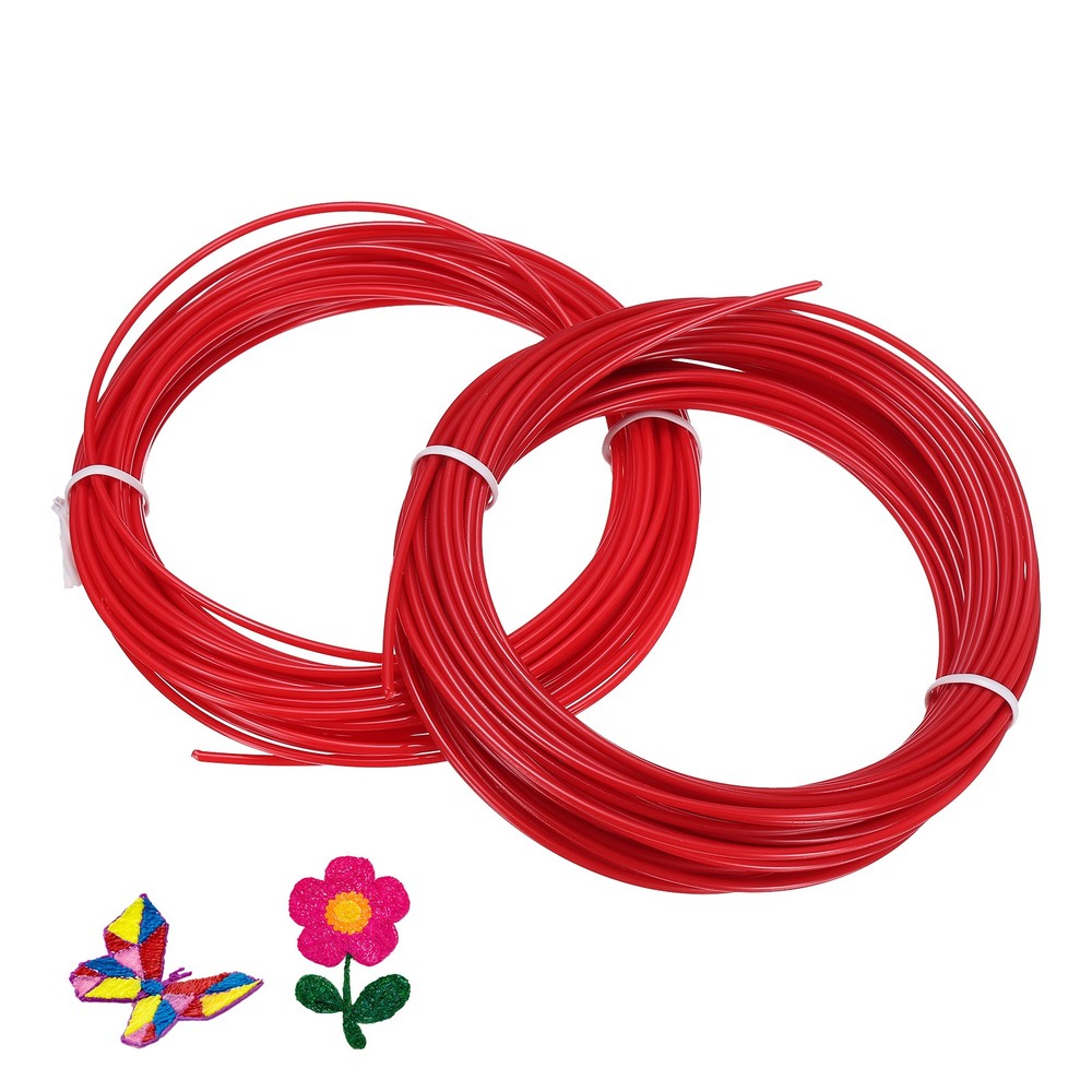 1.75mm ABS 3D Pen Printer Filament Refill, 2 pcs Total 65.6Ft, Red