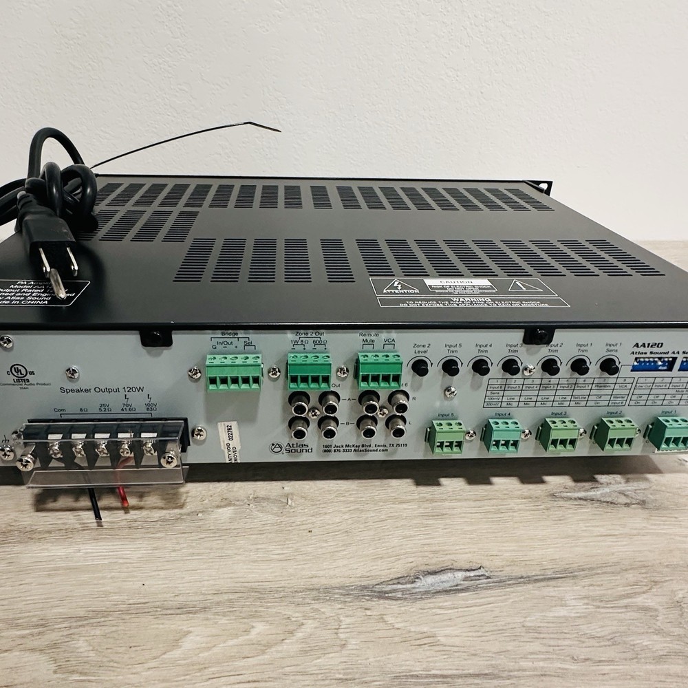 Atlas Sound AA120 120W 6 Input Amplifier-Its missing two knobs