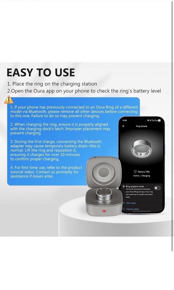 Smart Ring Gen 4 Charger - Size 11 Fast Charging Dock, USB-C NEW OPEN BOX